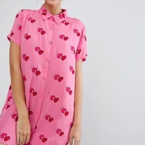 Lazy Oaf Boyfriend Short Sleeve Shirt Dress